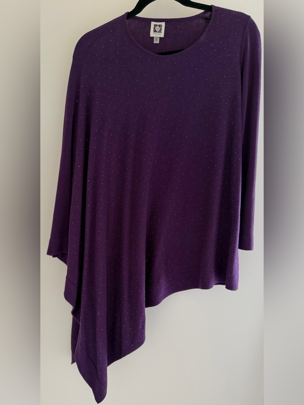 Anne Klein Plum Long Sleeve Tunic with Sparkle